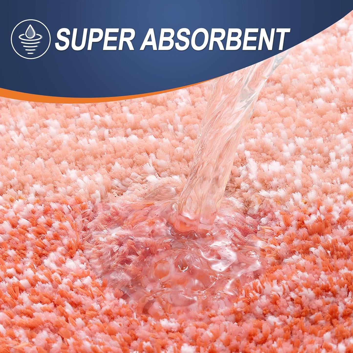 OLANLY Bath Rugs Mat - Extra Soft Microfiber, Quick Dry, Machine Washable | 24x16 Coral Color