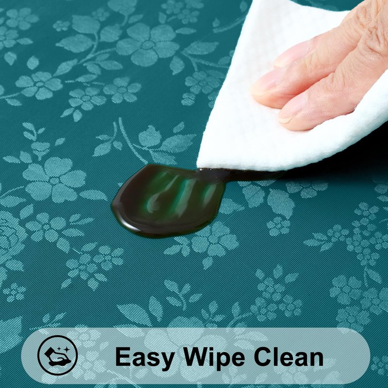 Smiry Rectangle Table Cloth, Waterproof Heavy Duty Vinyl Tablecloths, Wipeable Washable Table Cover for Kitchen and Dining Room (Emerald Green, 70" X 90")
