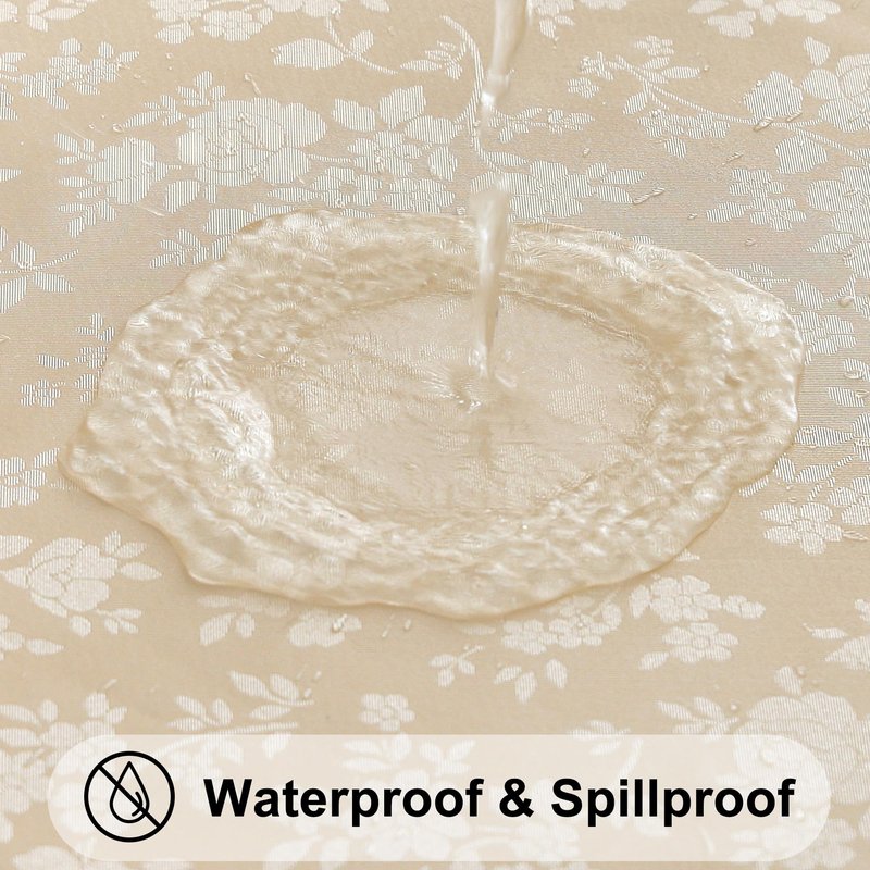 Smiry Rectangle Table Cloth, Waterproof Heavy Duty Vinyl Tablecloths, Wipeable Washable Table Cover for Kitchen and Dining Room (Beige, 54" X 108")