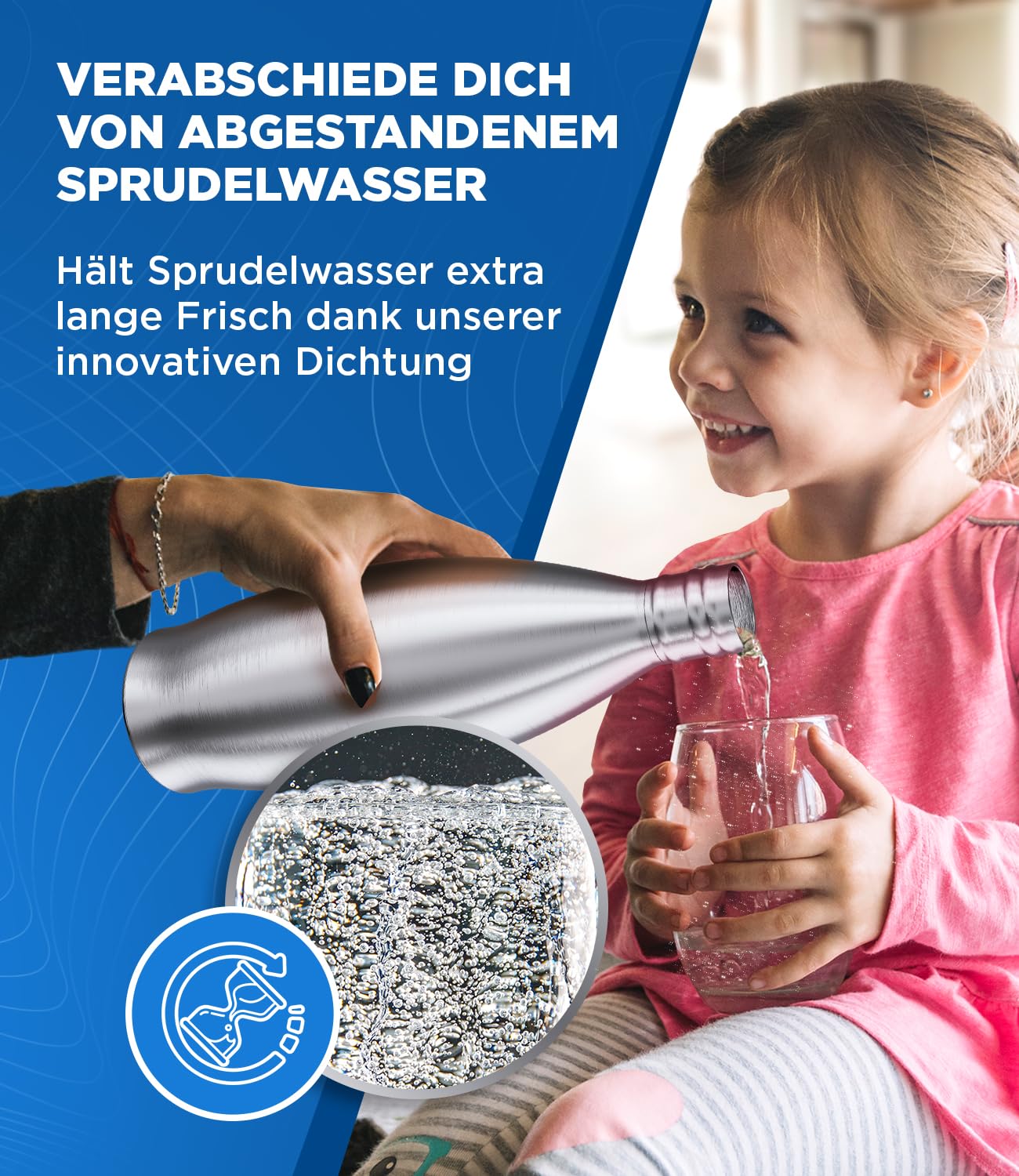 Soda Stream Bottle 30oz Stainless Steel Water Bottle Replacement for Sodastream Crystal - Leak-Proof Dishwasher Safe Plastic Free Metal Sodastream Bottles