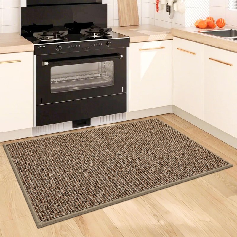 BEQHAUSE Kitchen Rugs and Mats 2PCS, Non-Slip Kitchen Mats for Floor, Absorbent and Stain Resistant Kitchen Runner, Machine Washable Rugs for Kitchen, Laundry & Sink, 20"x32"+20"x48", Taupe