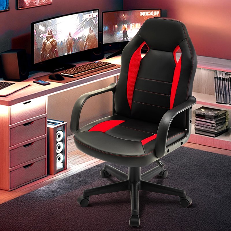 Ergonomic Computer Gaming Chair Home Office Racing Executive Video Task Desk PU Leather for Adults Teens Kids Gamer