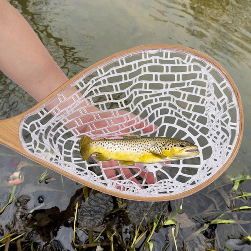 GarveeLife Fly Fishing Net - Trout & Bass Catch & Release Net with Safety Rope Lanyard & Soft Rubber Mesh
