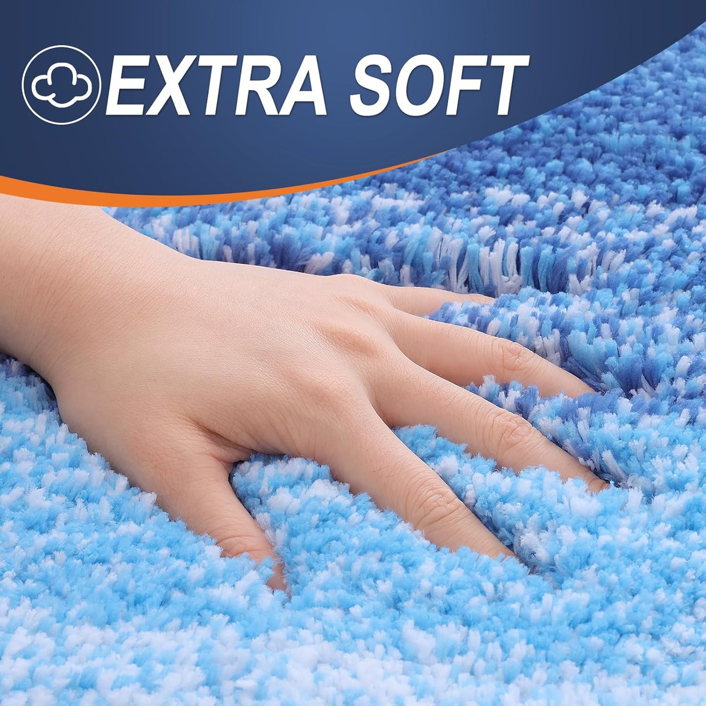OLANLY Large Bath Rugs Mat - Extra Soft Microfiber, Quick Dry & Washable | Light Royal Blue 50x30