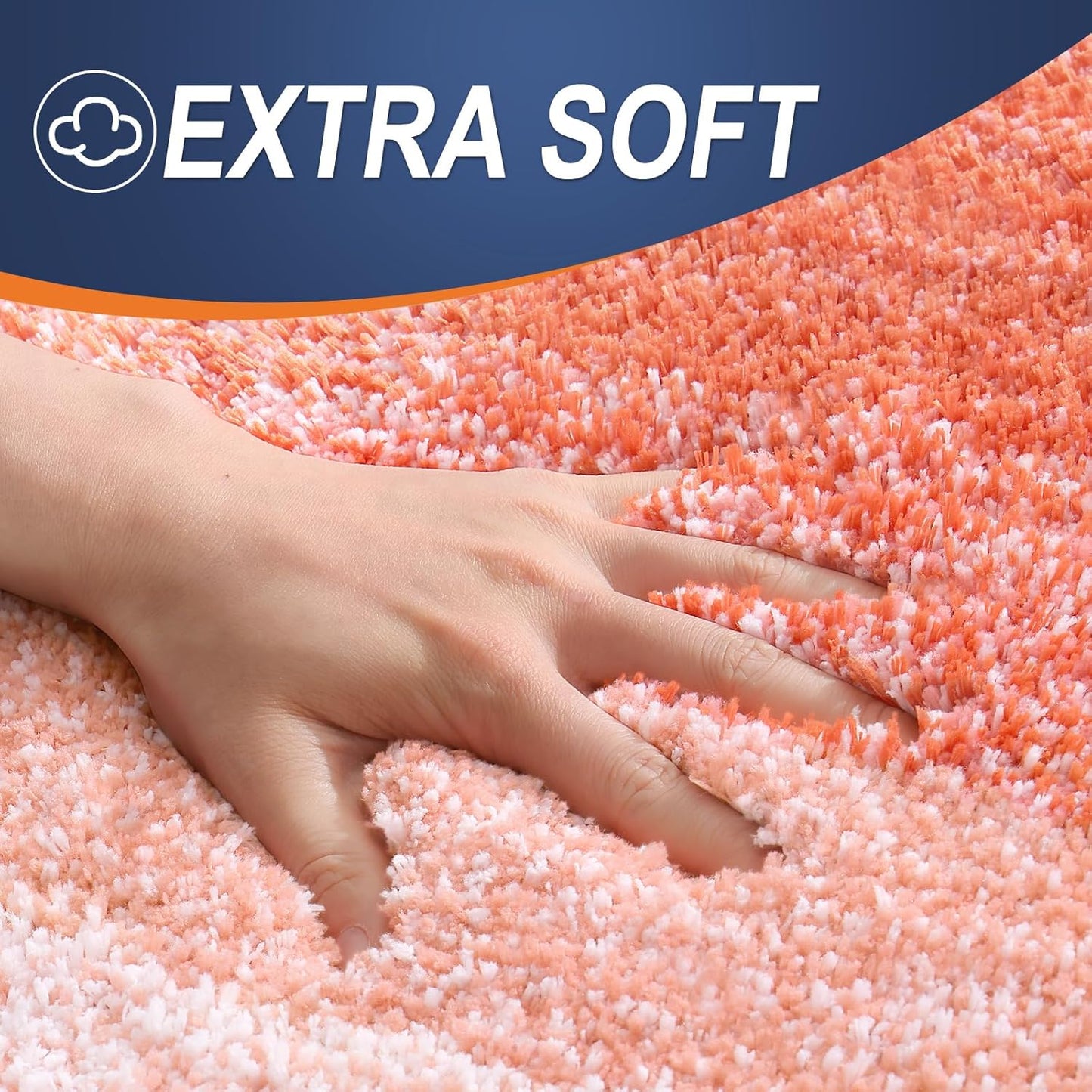 OLANLY Bathroom Runner Rug - Extra Soft Microfiber Mat | Quick-Dry, Washable, 47x17, Coral Color