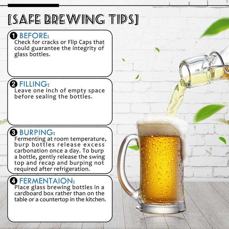 YEBODA 12 Pack 4oz Swing Top Glass Bottles,Small Flip Top Glass bottles with airtight Caps for Home Brewing,Kombucha,2nd Fermentation,Kefir,Beverages,Soda,Oils,Vinegar,Limoncello,Vanilla extract