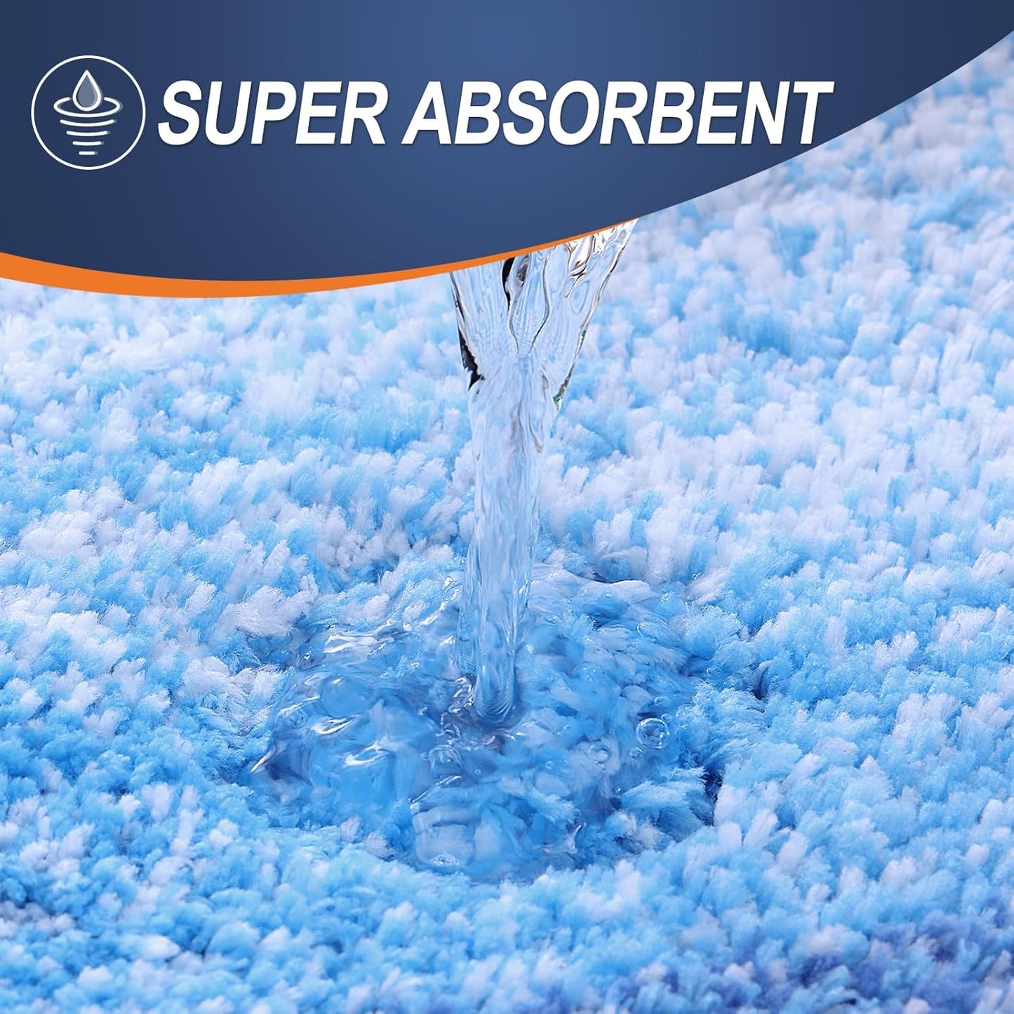 OLANLY Bathroom Rugs - Extra Soft Microfiber Mat with Rubber Backing | Quick Dry, Washable, 36x24, Light Royal Blue
