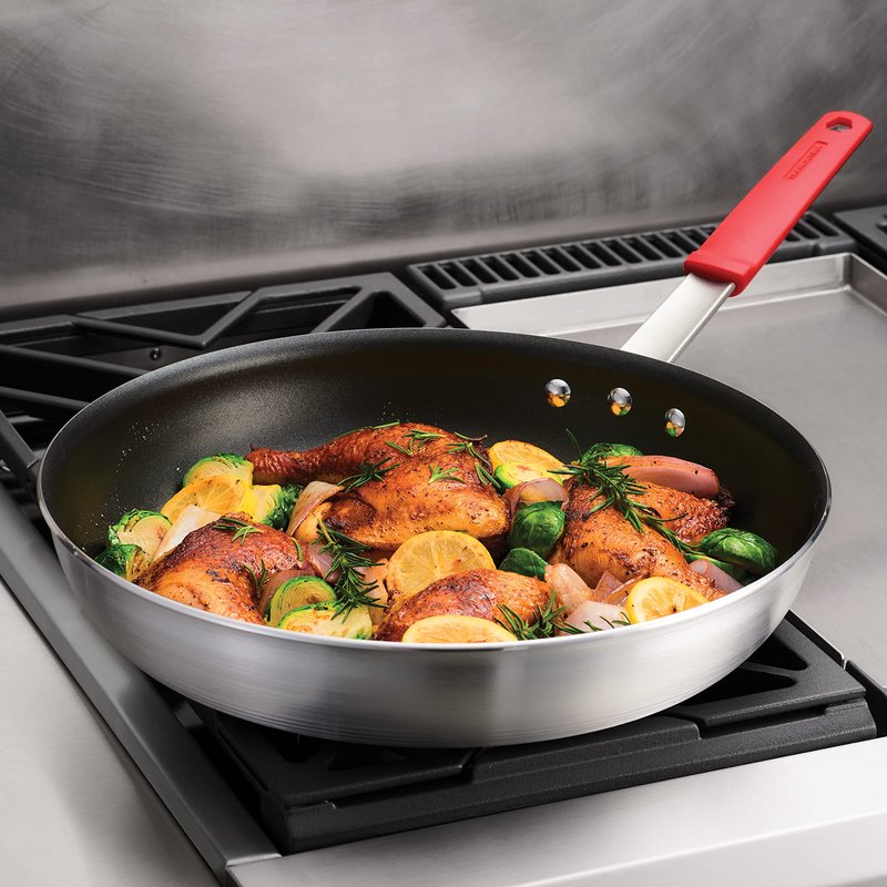 Tramontina Professional 14-Inch Non Stick Extra Large Frying Pan, Heavy-Gauge Aluminum Skillet with Reinforced Nonstick Coating, Red Handle, Dishwasher and Oven Safe