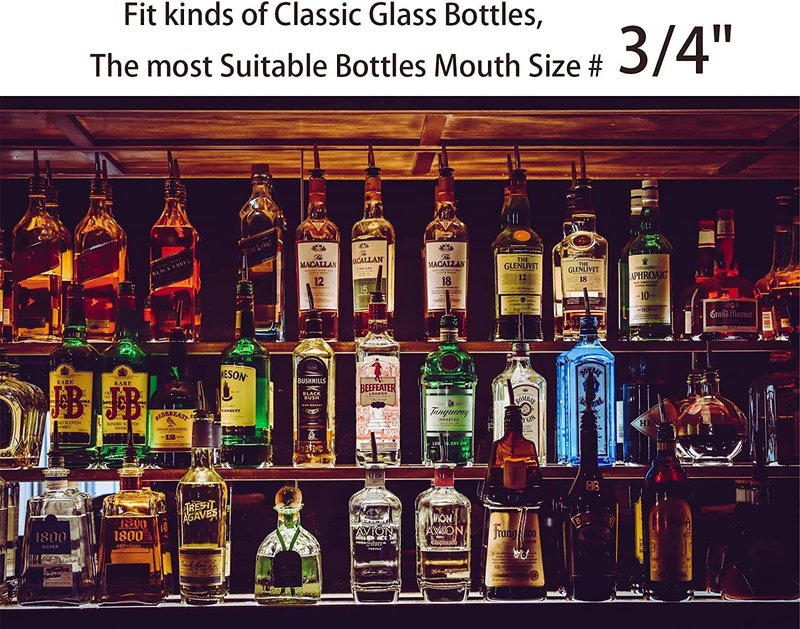 Pafusen 6 Pack Liquor Bottle Pourers, Liquor Pour Spout for Liquor Bottles, Stainless Steel Olive oil Dispenser Spout, Alcohol Pourer Spouts Dust Caps Covers, Sliver