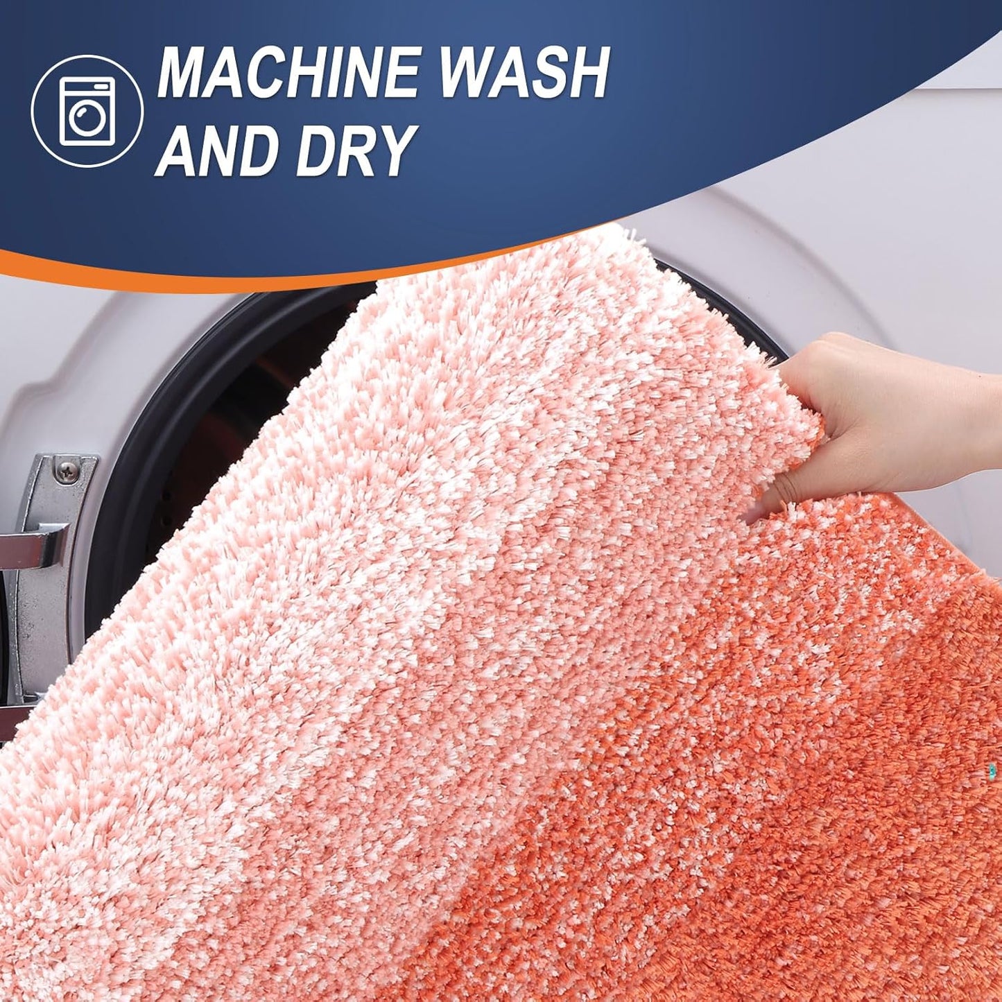 OLANLY Bathroom Rugs - Extra Soft Microfiber Mat 36x24 | Quick Dry, Machine Washable, Rubber Backing, Coral