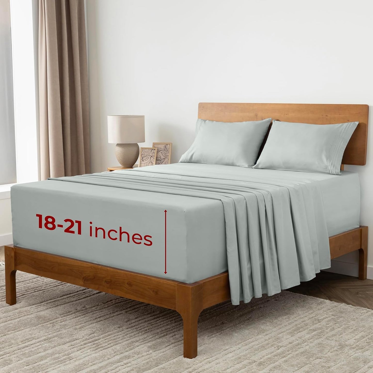 Mellanni Extra Deep King Sheets - Hotel Luxury Ultra Soft Cooling Bedding - Wrinkle & Fade Resistant (King, Spa Mint)