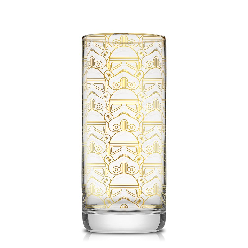 JoyJolt Star Wars Glassware. 'Deco' Highball Glasses Set of 4, 13.5oz Star Wars Glasses. Highball Glass Tumbler with Darth Vader in a Retro Crystal Glass Cup. Tall Drinking Water Glasses For Kitchen
