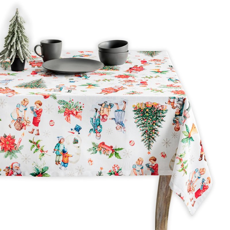 Maison d' Hermine Table Cloth Square Table 100% Cotton 60 x 60 Inches Fall Tablecloth Reusable Everyday Use for Thanksgiving Christmas Decorations Dining Farmhouse Party (Chromo)