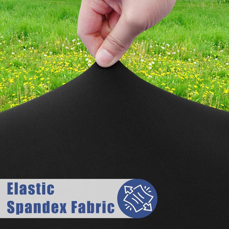 Moosfor Picnic Table Cover with Bench Covers, Elastic Fitted Spandex Tablecloths for 6 Foot Rectangle Tables, Stretch Washable Patio Tablecloth for Outdoor, Camping (Black, 30"x70")