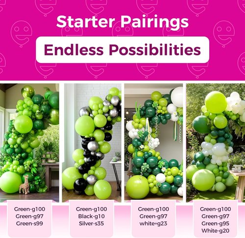 Bezente 36-Inch Lime Green Giant Balloons - 8 Pack Jumbo Round Latex Balloons for Parties