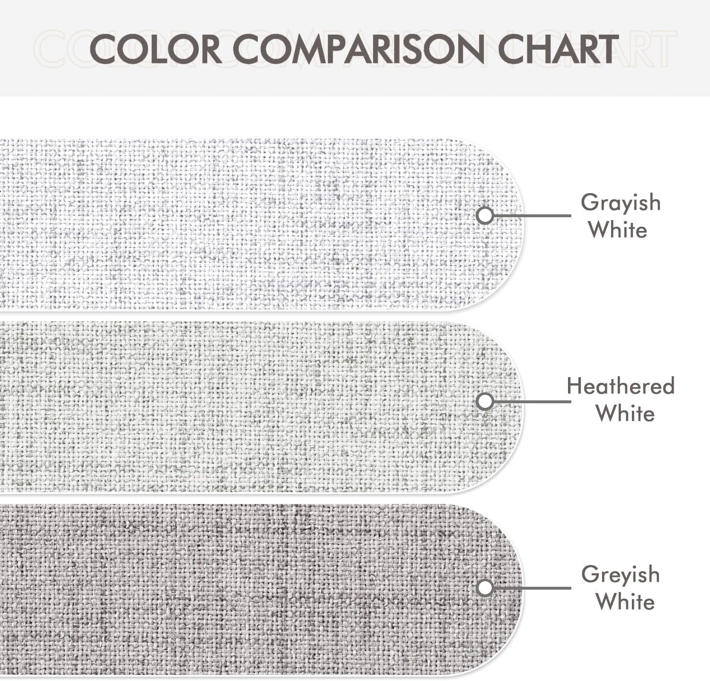 MIULEE 100% Blackout Linen Textured Curtains - Thermal Insulated Heathered White | 52 x 72 Inch (2 Panels)