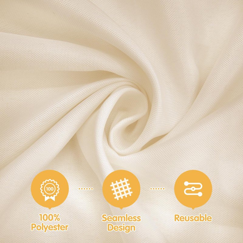 BRILLMAX 8 Pack Beige Tablecloths 60 x 102 Inch for 6ft Rectangle Tables - 150 GSM Polyester Fabric, 15" Standard Drop, Water, Stain & Wrinkle Resistant Cloth Cover for Wedding Banquet Dining Buffet
