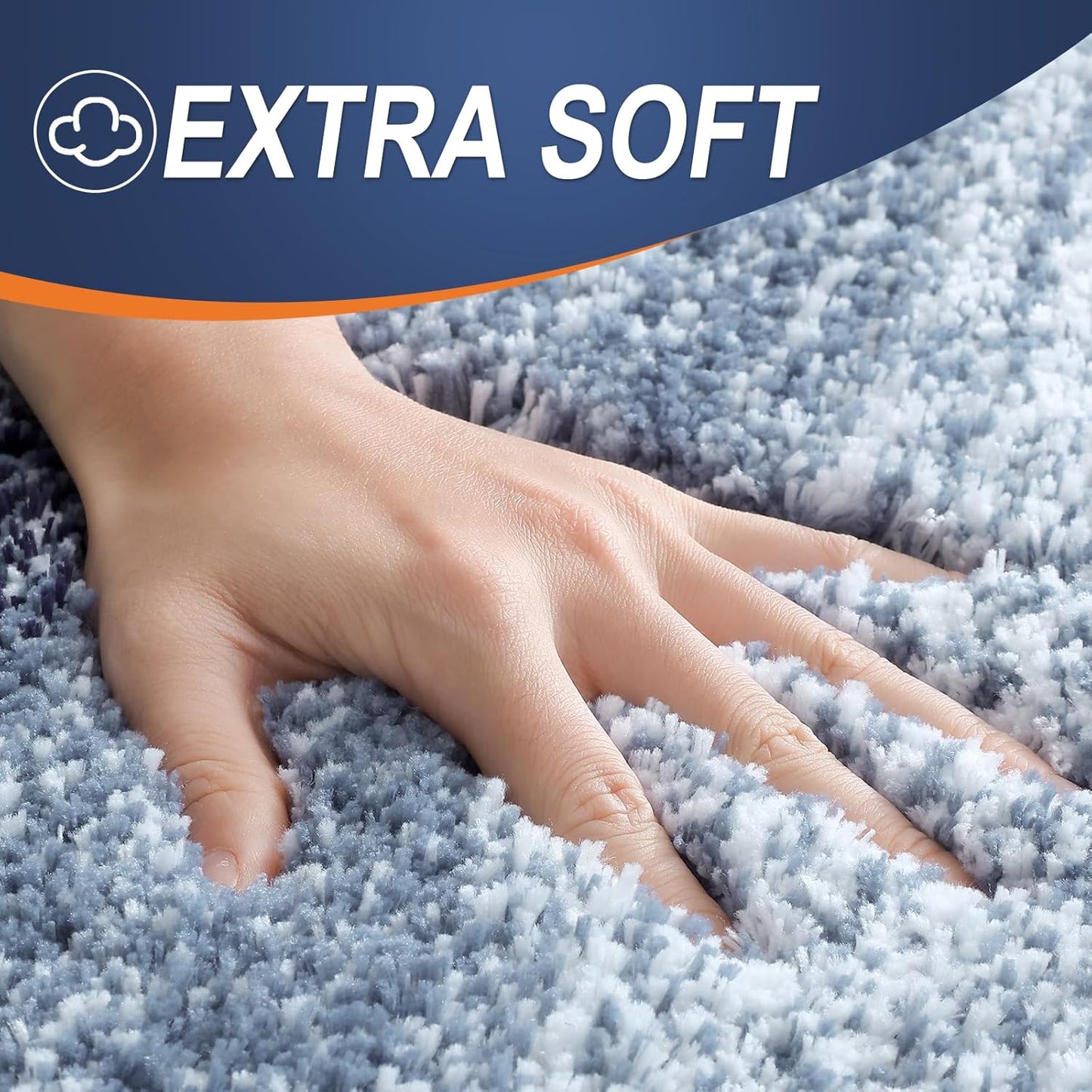 OLANLY Ombre Bath Rug Set - Soft & Absorbent 2-Piece Bathroom Rugs in Airy Blue | 24x16 & 30x20 Inches