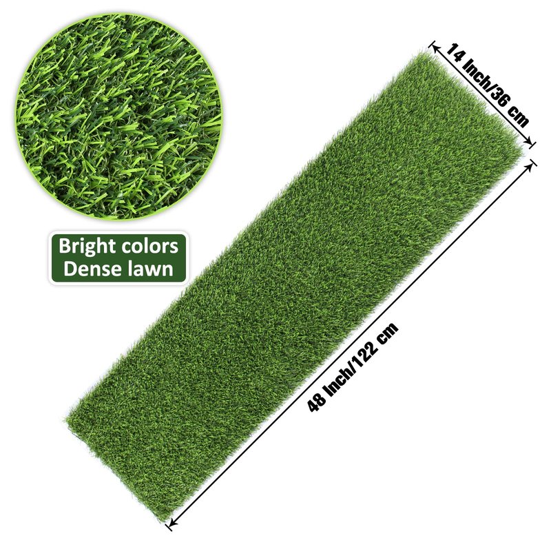 Kesfey Artificial Grass Table Runner 14 x 48 Inch Washable Synthetic Grass Table Runners Durable Trimmable Grass Rug Roll Tabletop Decorations Faux Grass Table Runner for Tea Golf Party Decorations