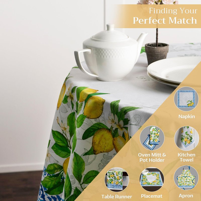 Maison d' Hermine Table Cloth Round Table 100% Cotton 69 Round Inches Tablecloth Reusable Decorative for Dining Kitchen Room Farmhouse Home Gifts for Mothers Day Spring Summer - Cedrat
