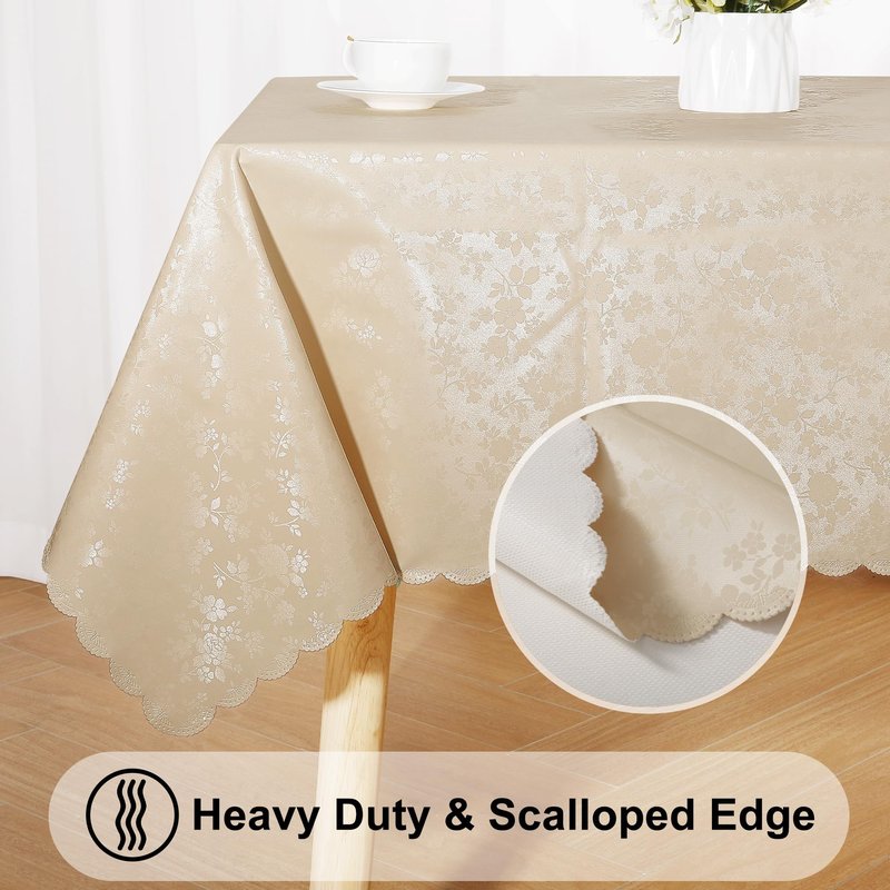 Smiry Rectangle Table Cloth, Waterproof Heavy Duty Vinyl Tablecloths, Wipeable Washable Table Cover for Kitchen and Dining Room (Red, 60" X 140")
