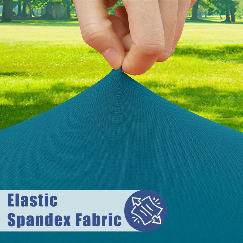 Moosfor Round Spandex Tablecloth, Elastic Fitted Waterproof Tablecloths for 45"-56" Tables, Stretch Washable Picnic Table Cover for Camping, Dining, Indoor and Outdoor,Peacock Blue