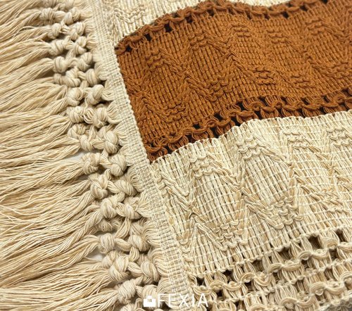 Fexia Table Runner 90 Inch Thanksgiving Decor with Tassels for Boho Macrame Farmhouse Style, Party Wedding Bridal Shower Decor, Brown (12x90 Inches)
