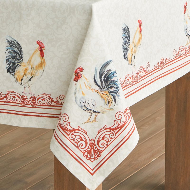 Maison d' Hermine Table Cloth Rectangle Table 100% Cotton 54 x 72 Inches Tablecloth Reusable Decorative for Dining Kitchen Room Farmhouse Home Gifts for Mothers Day Spring Summer - Campagne