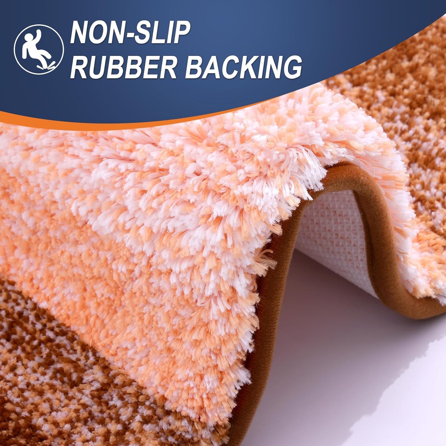 OLANLY Large Bathroom Rug Mat - Extra Soft Microfiber, Quick Dry & Machine Washable | 45x27, Orange
