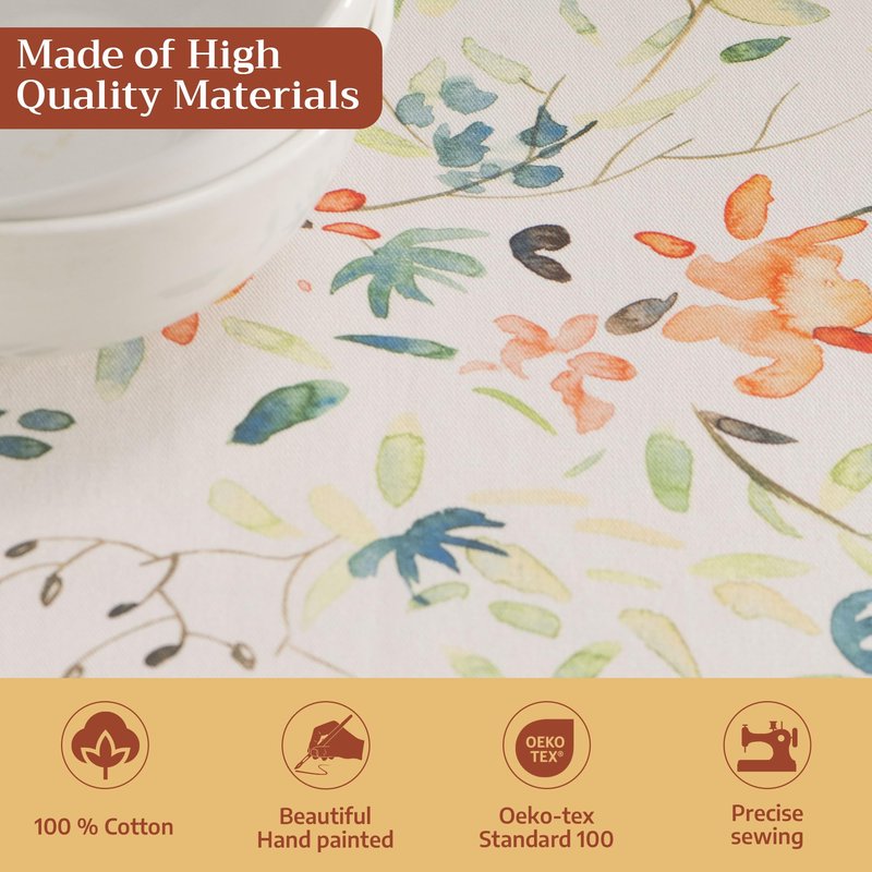 Maison d' Hermine Table Cloth Rectangle Table 100% Cotton 70 x 140 Inches Tablecloth Reusable Decorative for Dining Kitchen Room Farmhouse Home Gifts for Mothers Day Spring Summer - Colmar