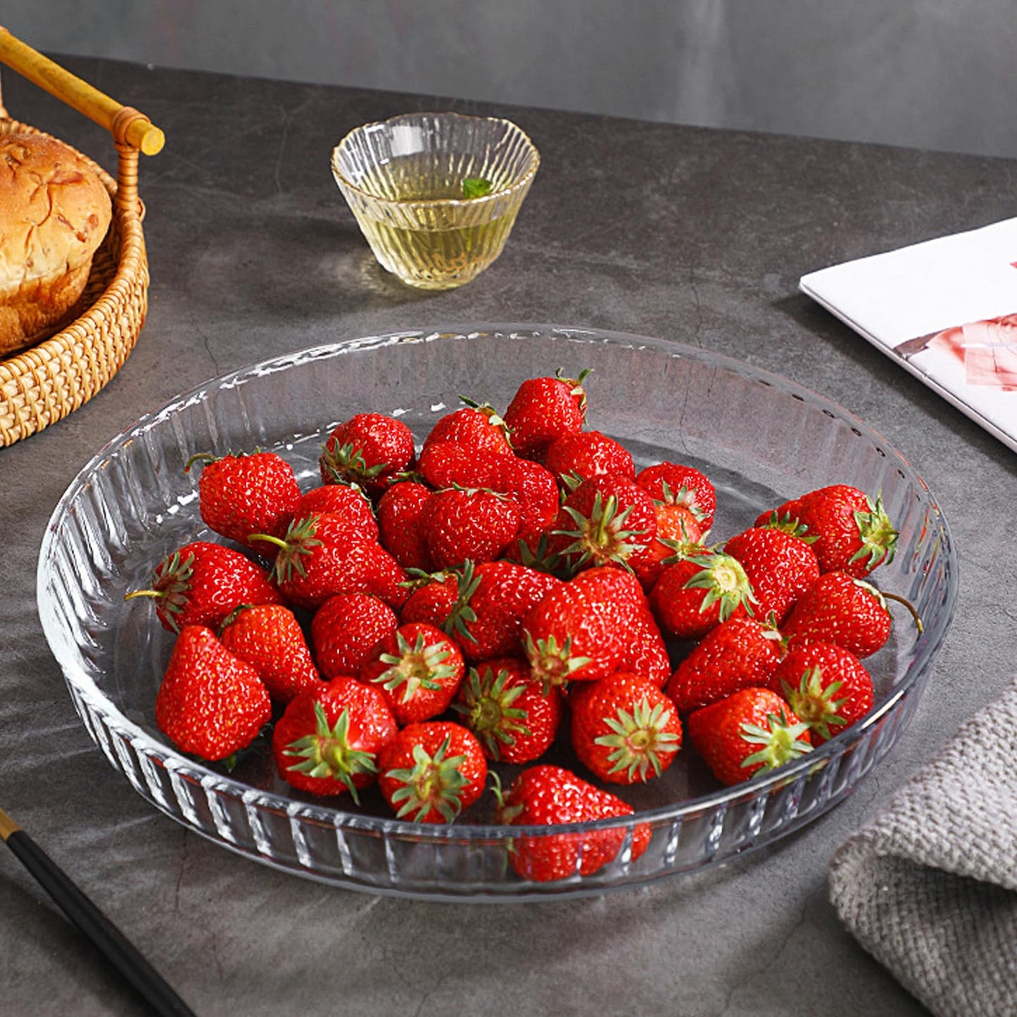 TRBIDRBO 10 Inch - Glass Pie Plates Deep Pie Pans for Baking and Serving, Clear