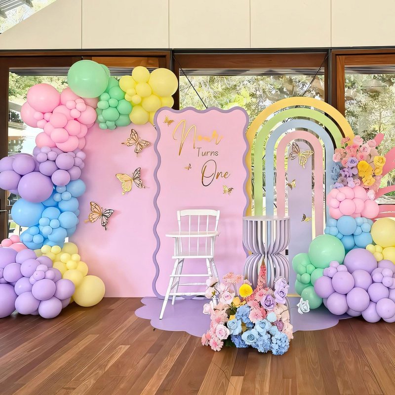 145pcs Pastel Balloons Different Sizes 18" 12" 10" 5" Latex Balloon Garland Arch Kit for Birthday Rainbow Party Baby Shower Easter Party Decorations