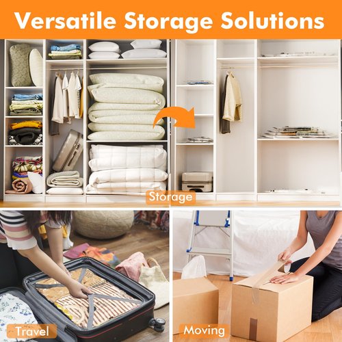 GONGSHI Vacuum Storage Bags, Space Saver Seal Bags For Clothing, Travel Luggage,Blankets, Comforters, Pillows, Clothes Storage.10 Medium