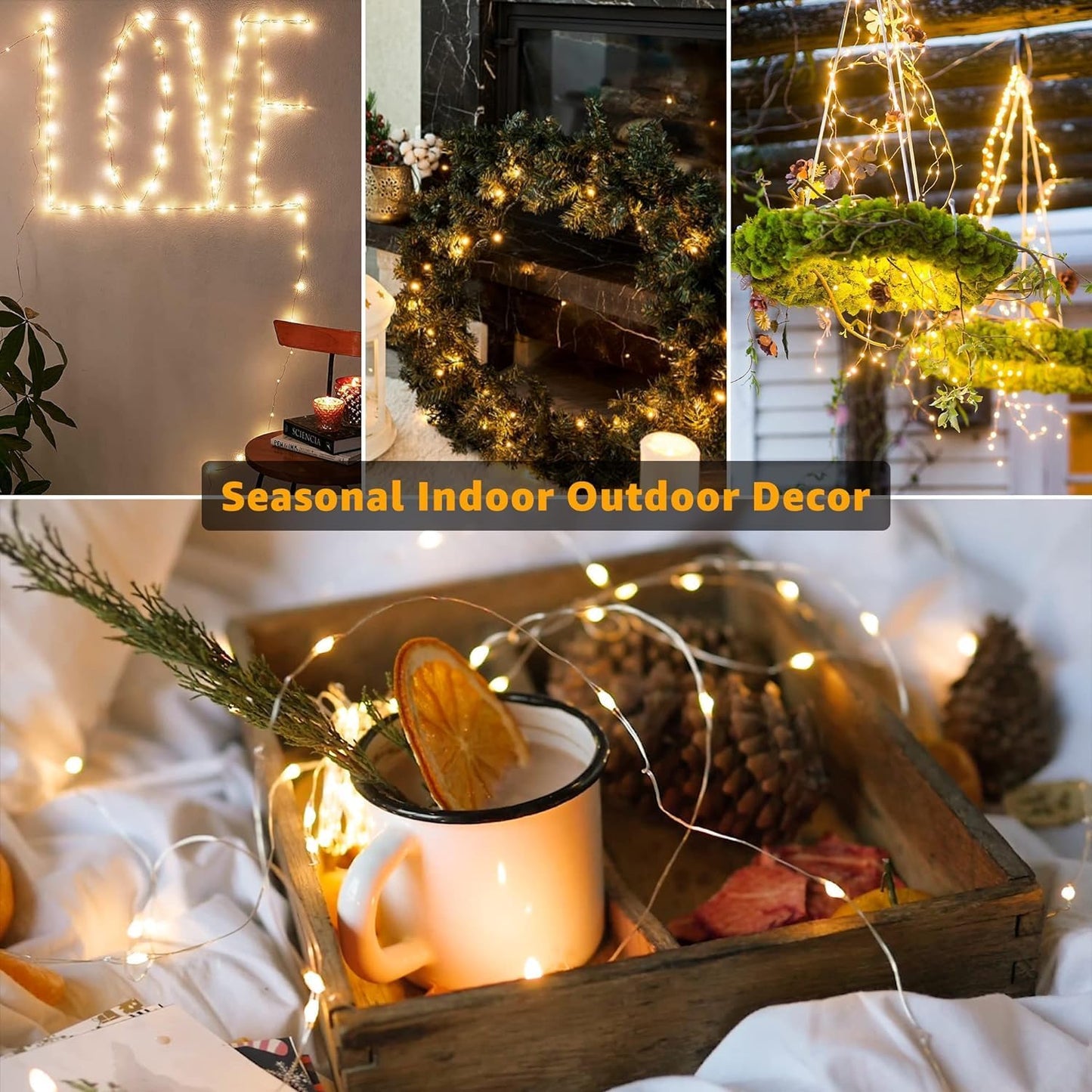 Skiennix 12 Pack Fairy Lights - Battery Operated 7ft 20 LED Mini String Lights | Warm White Twinkle Lights for Weddings & Parties