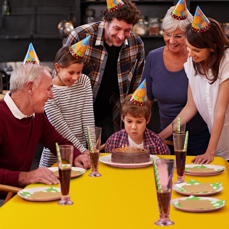 Vedran 2 Pack Yellow Tablecloth Rectangle 54 x 108 Inch, Plastic Table Cloth Disposable for Birthday Party, Outdoor Dinner, Holiday Party Decoration