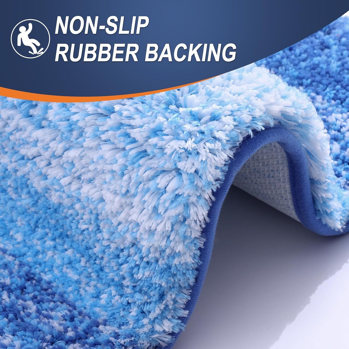 OLANLY Bathroom Rugs - Extra Soft Microfiber Mat | Quick Dry & Washable 30x20, Light Royal Blue