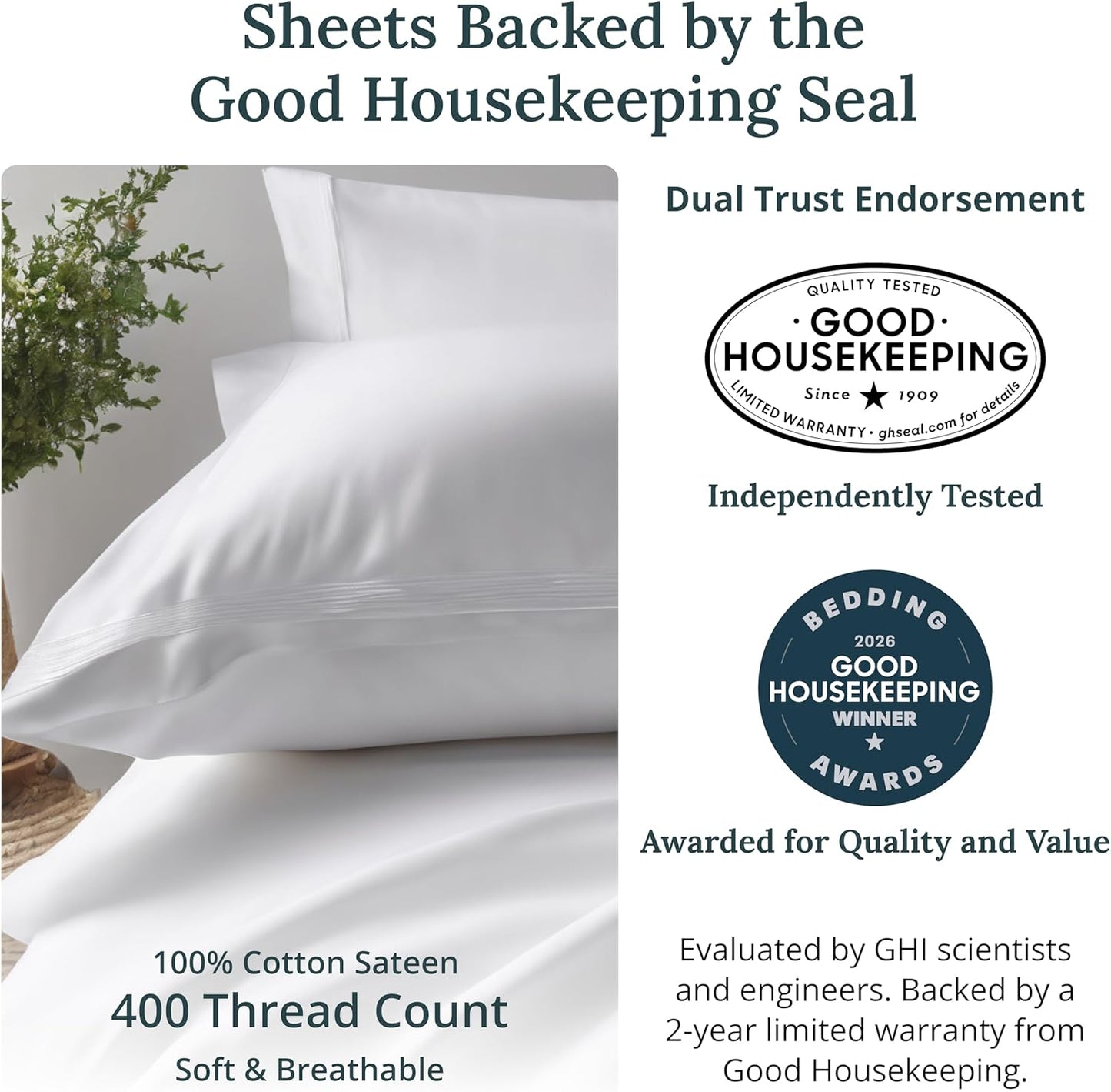California Design Den Twin XL Cotton Sheet Set - 100% Soft, 400 Thread Count, Award-Winning Sateen Finish - Dusky Lavender Grey