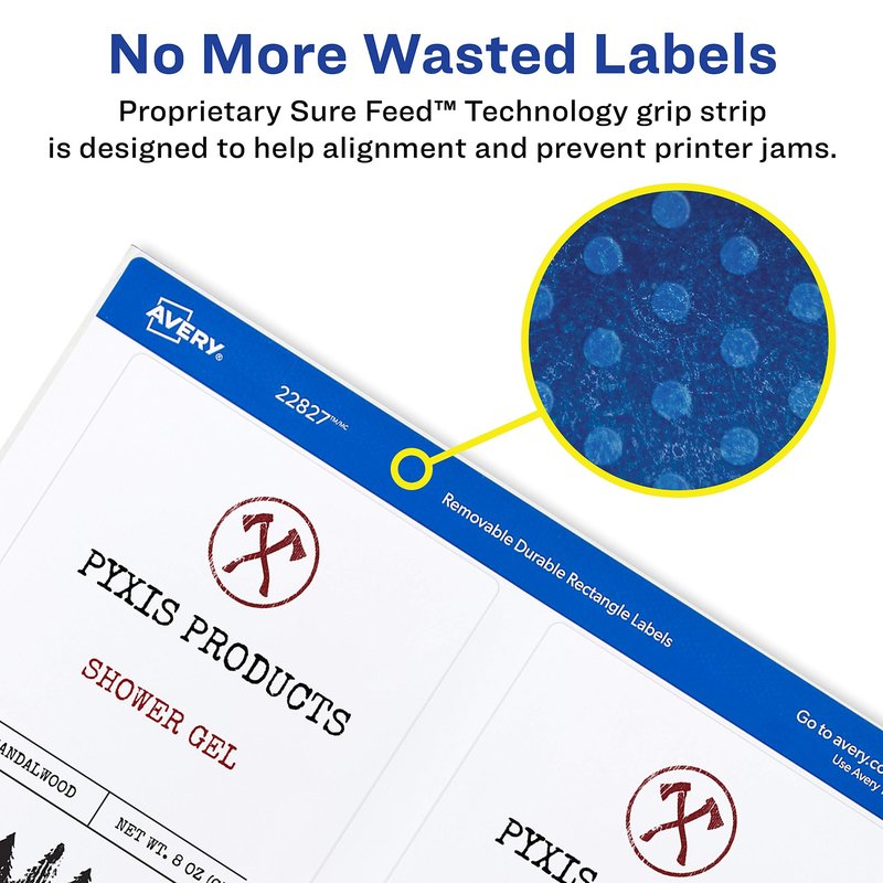 Avery Printable Blank Rectangle Labels, 3.5" x 4.75", White, 32 Customizable Labels (22827)