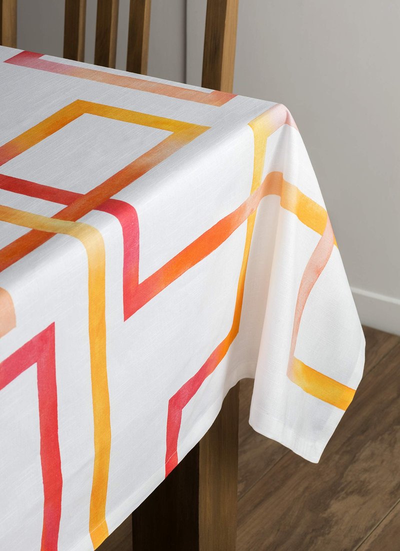 Maison d' Hermine Table Cloth Square Table 100% Cotton 54 x 54 Inches Tablecloth Reusable Decorative for Dining Kitchen Room Farmhouse Home Gifts for Mothers Day Spring Summer - Summer Maze