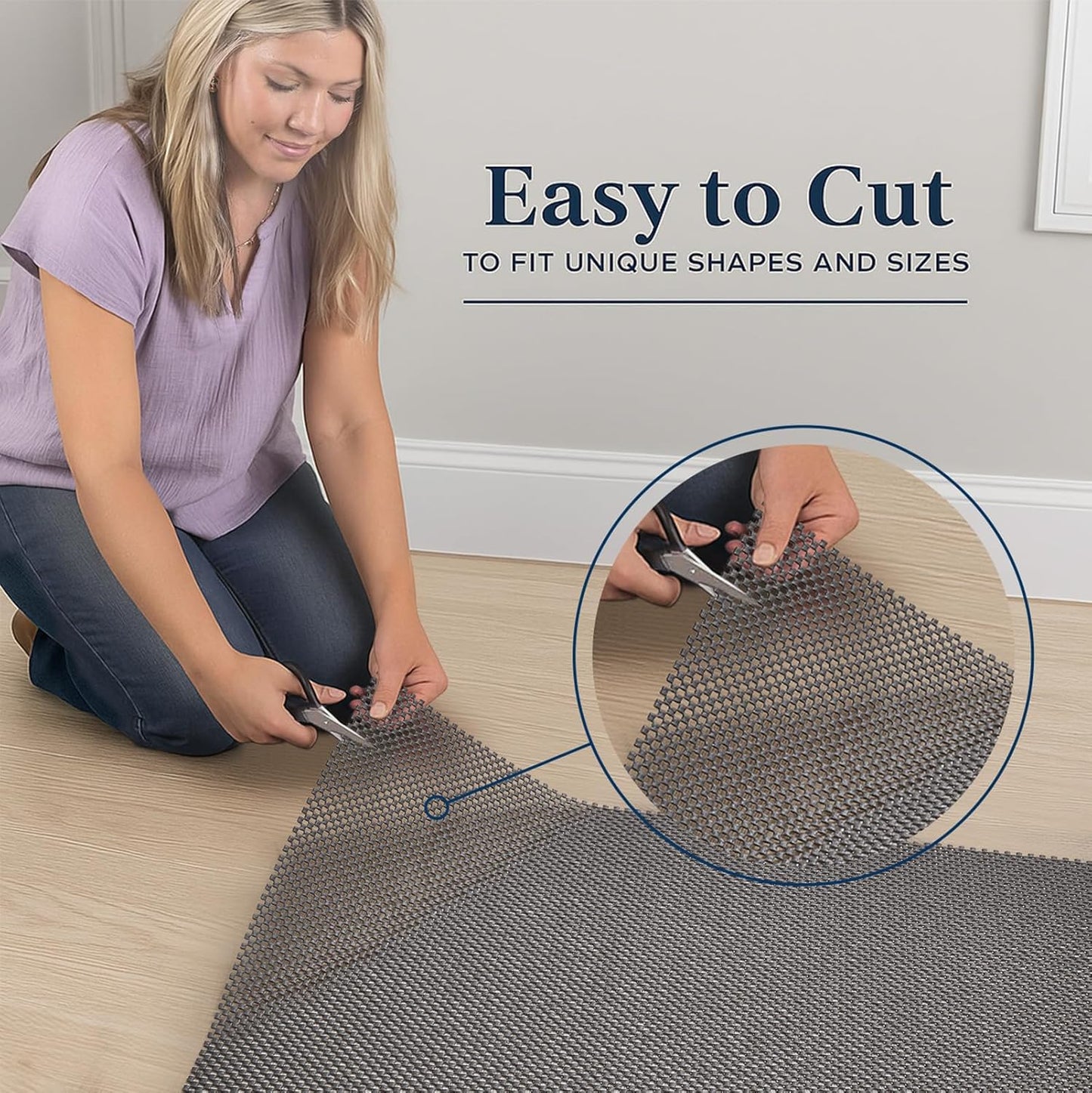 Veken Non-Slip Runner Rug Pad - Thick 2x10 Ft Gripper for Hardwood & Tile Floors - Dark Grey Anti-Skid Mat