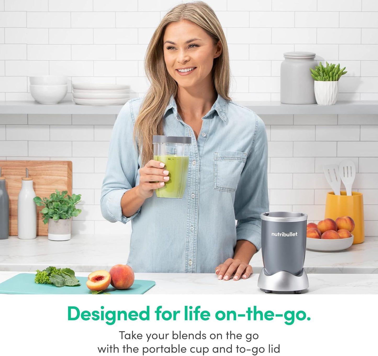 Nutribullet Personal Blender - 24 Ounces, 600 Watt | Perfect for Shakes, Smoothies & Food Prep - Gray