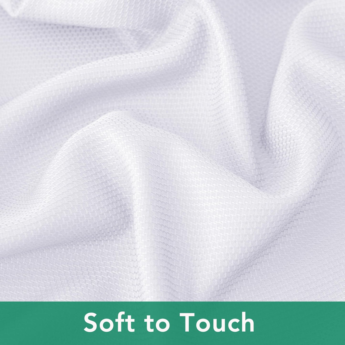 Biscaynebay Textured Fabric Square Tablecloths 90x90 Inches, White Water Resistant Card Table Cloth Folding Table Cover for Dining, Kitchen, Wedding and Parties etc. Machine Washable