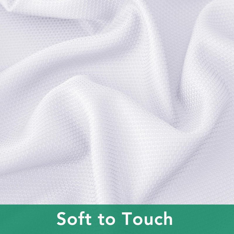 Biscaynebay Textured Fabric Tablecloths 90x156 Inches Rectangular, White Water Resistant Tablecloths for Dining, Kitchen, Wedding and Parties etc. Machine Washable
