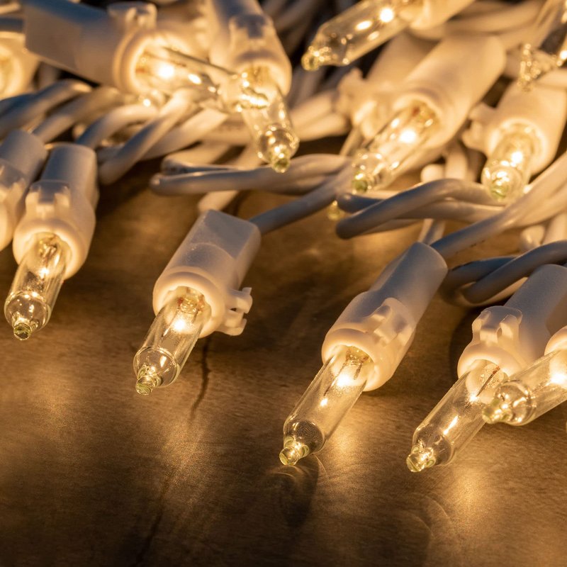 SWEET SHINE 200 Count Clear Christmas Lights, Pack of 2 Strands 100 Count 33 ft White Wire UL Listed Holiday String Light (Clear)