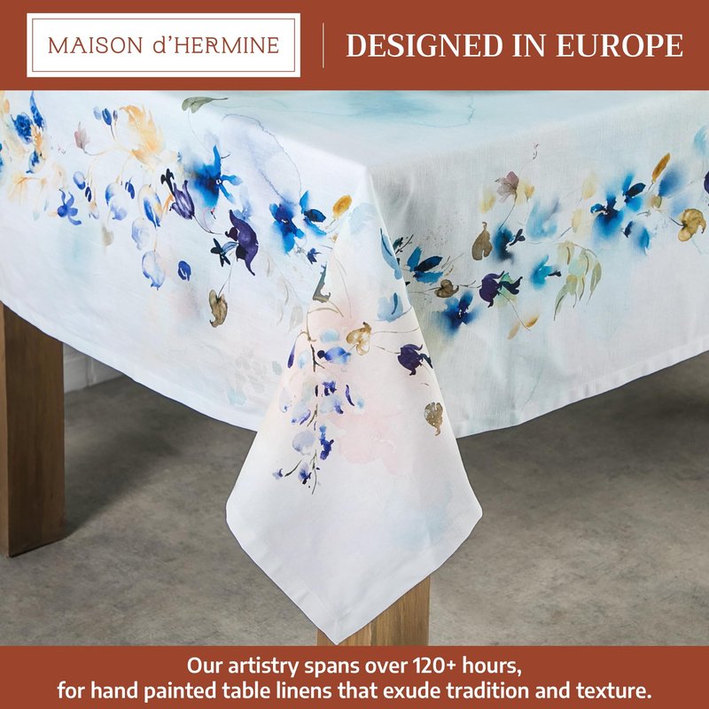 Maison d' Hermine Table Cloth Rectangle Table 100% Cotton 70 x 108 Inches Tablecloth Reusable Decorative for Dining Kitchen Room Farmhouse Home Gifts for Mothers Day Spring Summer - Lazy Summer Days