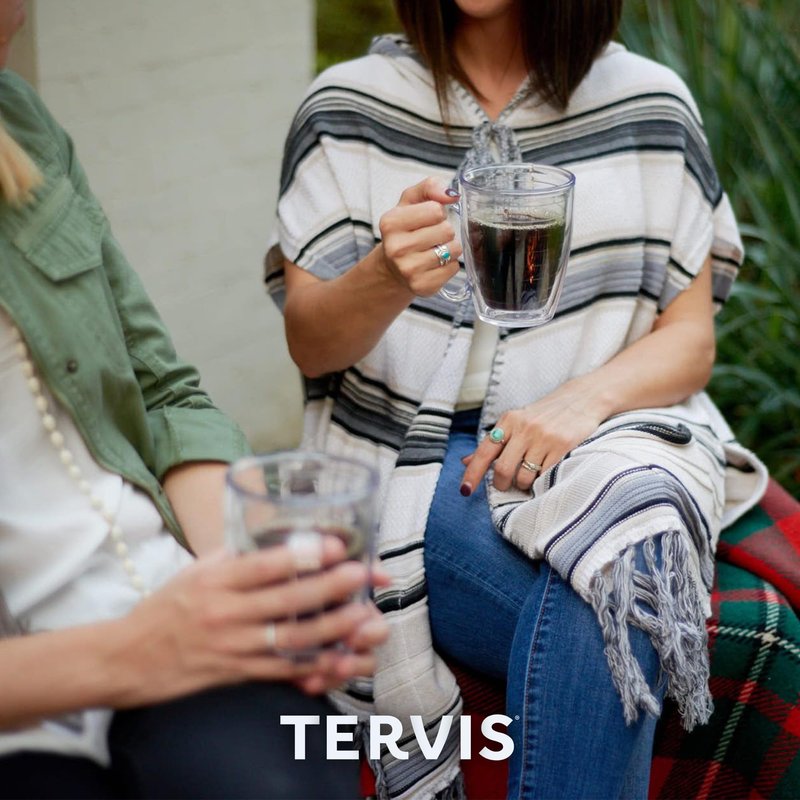 Tervis Clear & Colorful Tabletop Made in USA Double Walled Insulated Tumbler Travel Cup Keeps Drinks Cold & Hot, 16oz Mug, River Rock