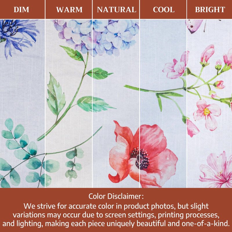 Maison d' Hermine Table Cloth Round Table 100% Cotton 63 Round Inches Tablecloth Reusable Decorative for Dining Kitchen Room Farmhouse Home Gifts for Mothers Day Spring Summer - Just Floral