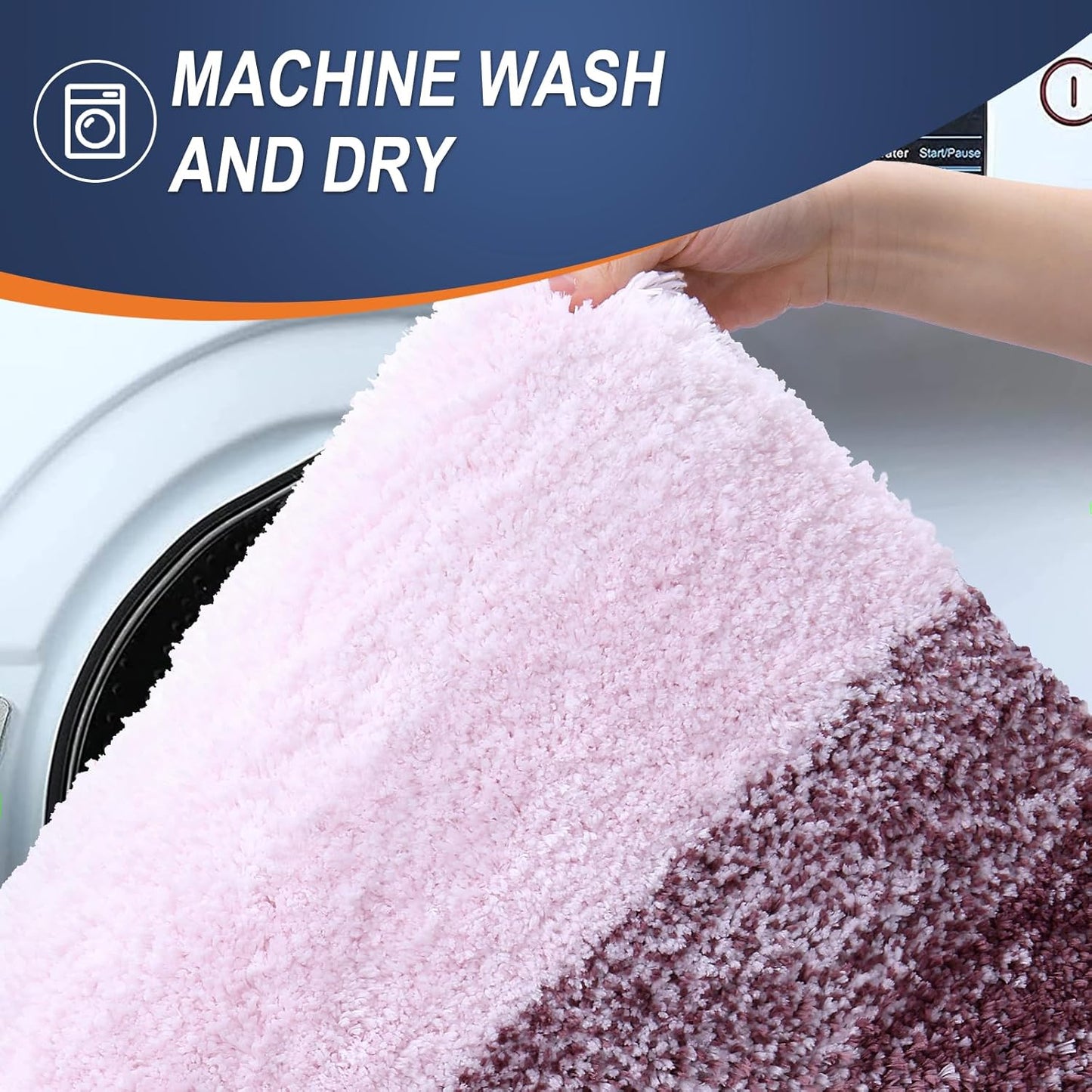 OLANLY Large Bathroom Rug Mat - Extra Soft Microfiber, Quick Dry & Machine Washable | 44x32, Mauve