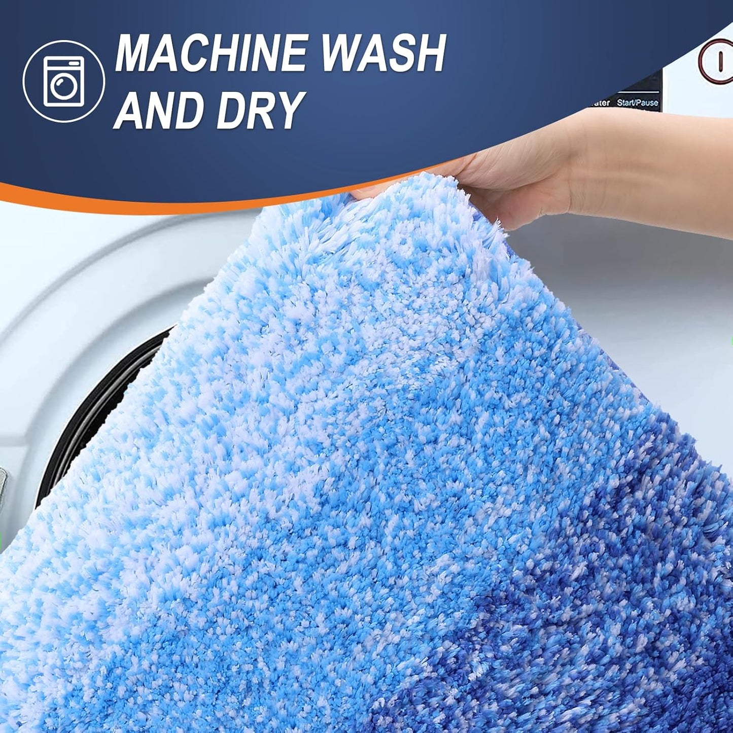 OLANLY Large Bath Rugs Mat - Extra Soft Microfiber, Quick Dry & Washable | Light Royal Blue 50x30