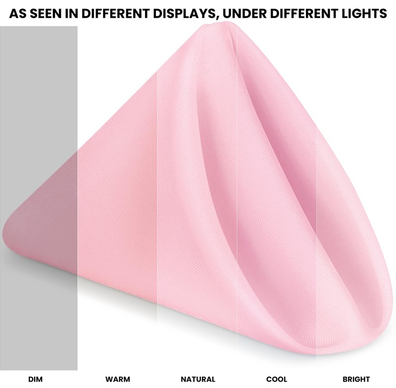 Utopia Home Pink Cloth Napkins (144 Pack, 20x20 Inches), Ideal Dinner Napkins for Party, Wedding and Lunch/Dinner